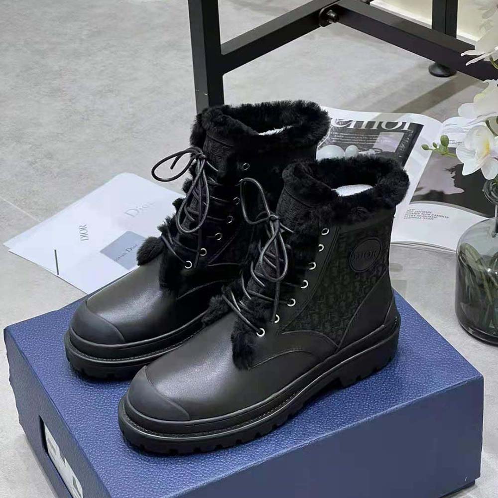 Dior Men Explorer Ankle Boot Black Smooth Calfskin and Dior Oblique Jacquard - image 6