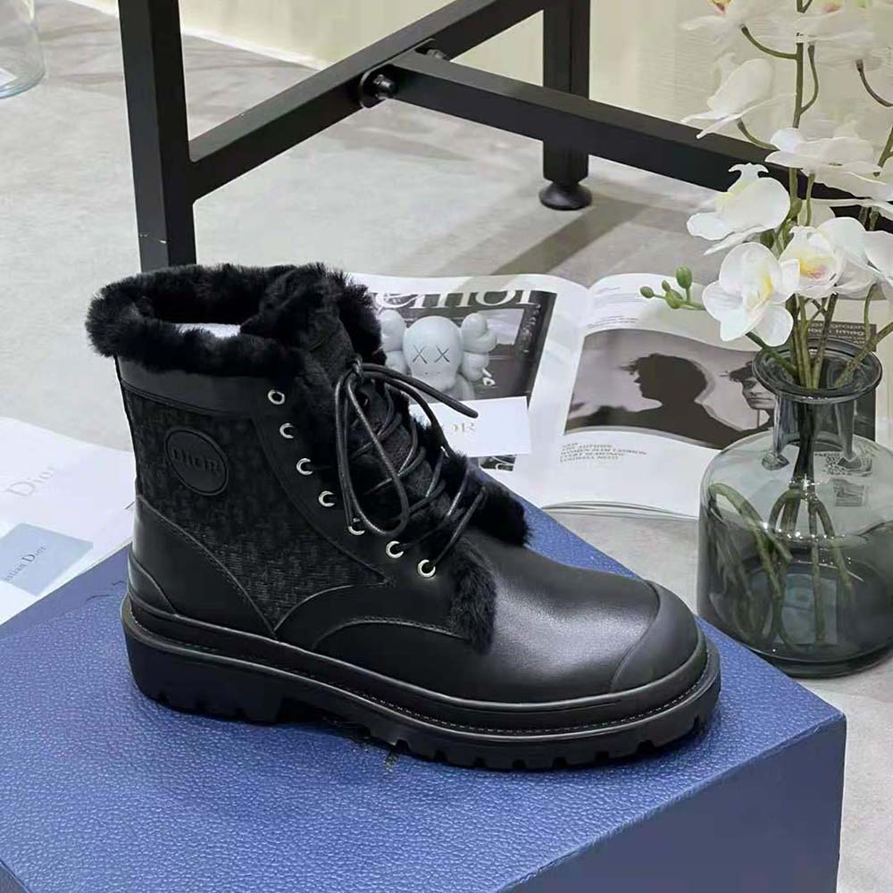 Dior Men Explorer Ankle Boot Black Smooth Calfskin and Dior Oblique Jacquard - image 8