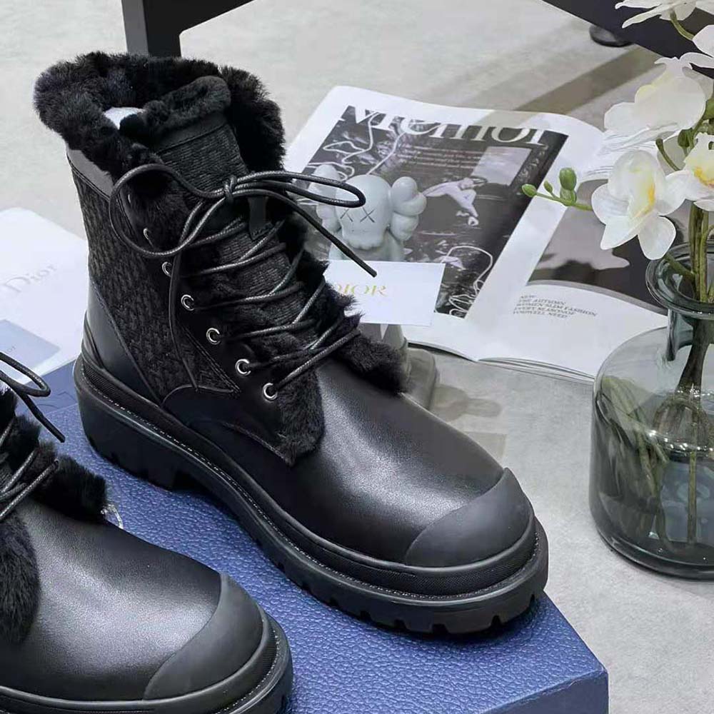 Dior Men Explorer Ankle Boot Black Smooth Calfskin and Dior Oblique Jacquard - image 7
