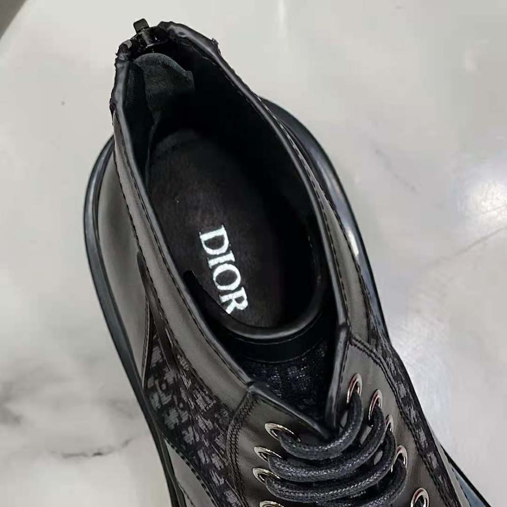 Dior Men Explorer Ankle Boot Black Smooth Calfskin and Dior Oblique Jacquard - image 8