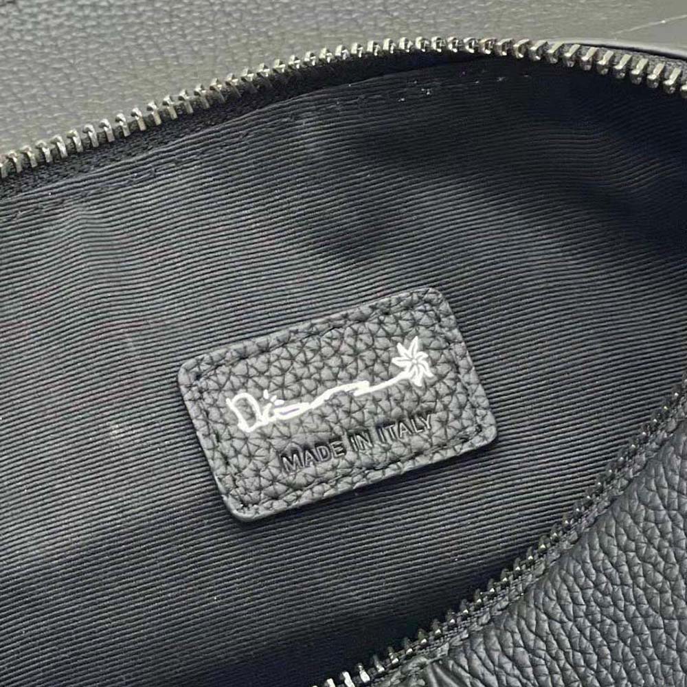 Dior Men Lingot 22 Cactus Jack Dior Bag Black Grained Calfskin with Embroidered Signature - image 10