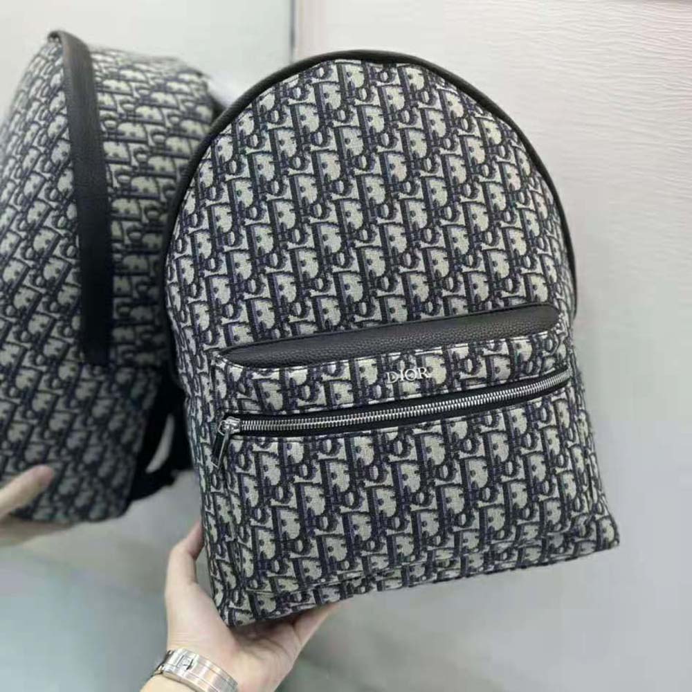 Dior Men Rider Backpack Beige and Black Dior Oblique Jacquard - image 4