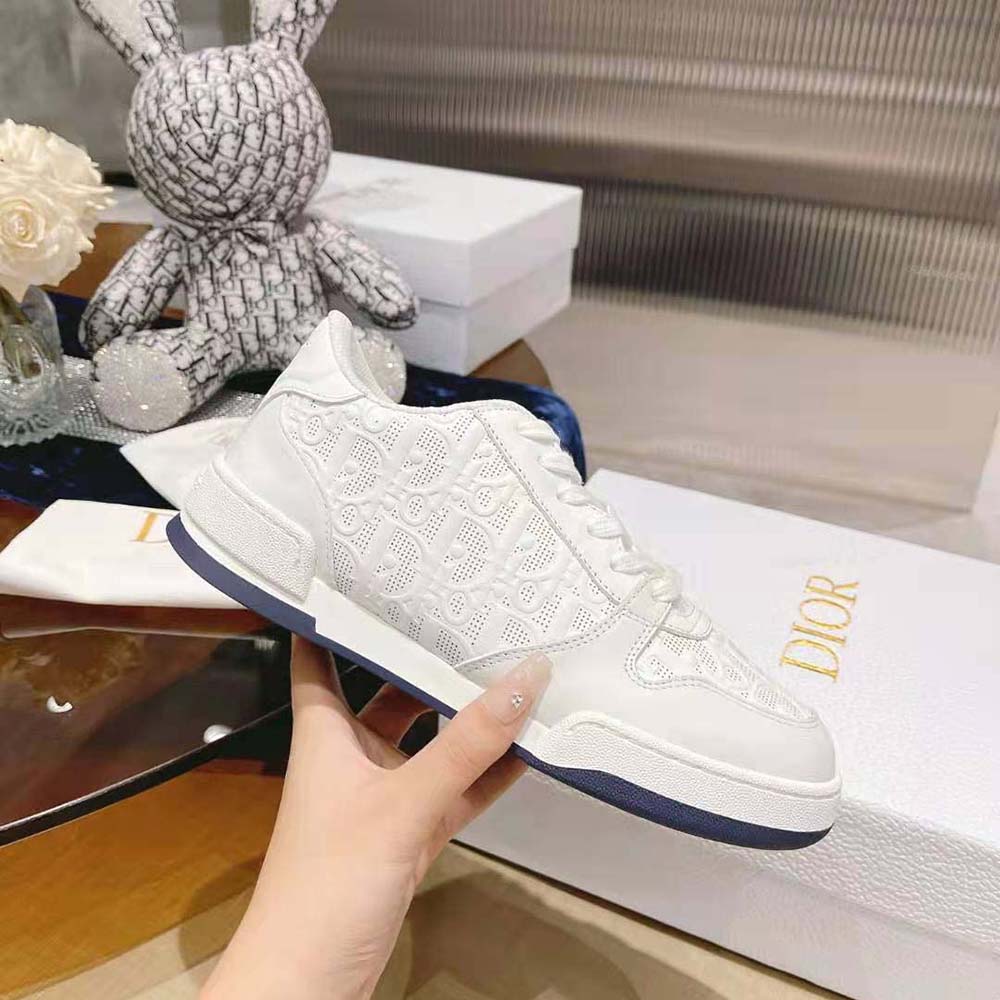 Dior Unisex One Sneaker White Dior Oblique Perforated Calfskin - image 10
