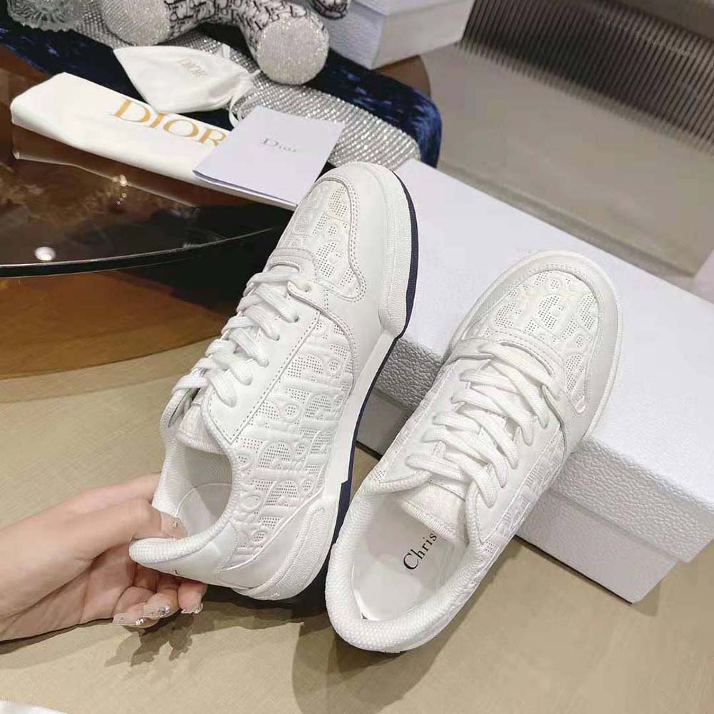 Dior Unisex One Sneaker White Dior Oblique Perforated Calfskin - image 5