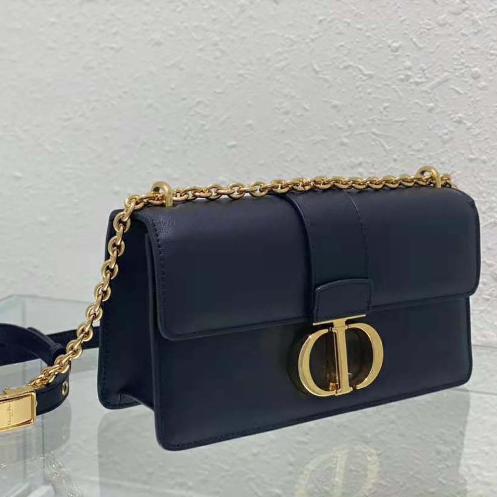 Dior Women 30 Montaigne East-West Bag with Chain Black Calfskin - image 5