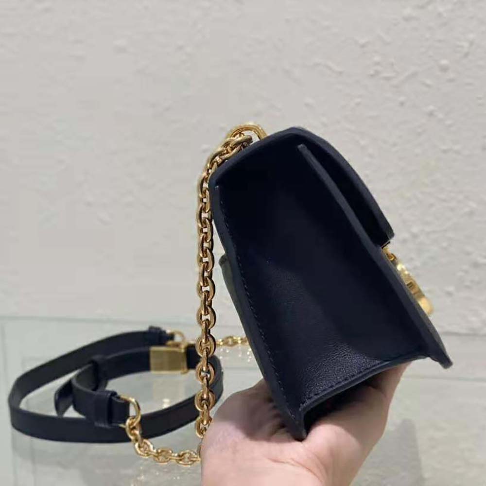 Dior Women 30 Montaigne East-West Bag with Chain Black Calfskin - image 7