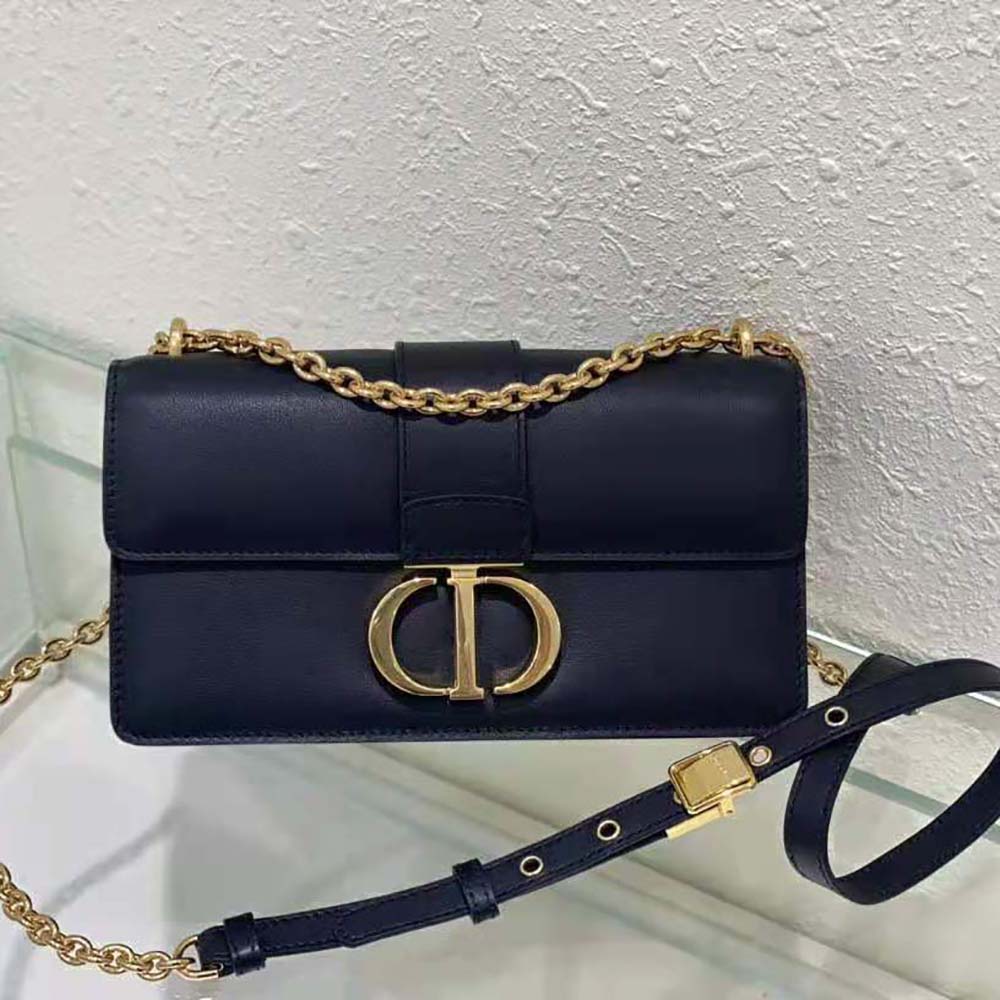 Side angle showing silhouette of Dior Women 30 Montaigne East-West Bag with chain
