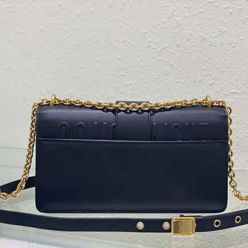 Dior Women 30 Montaigne East-West Bag with Chain Black Calfskin - image 4