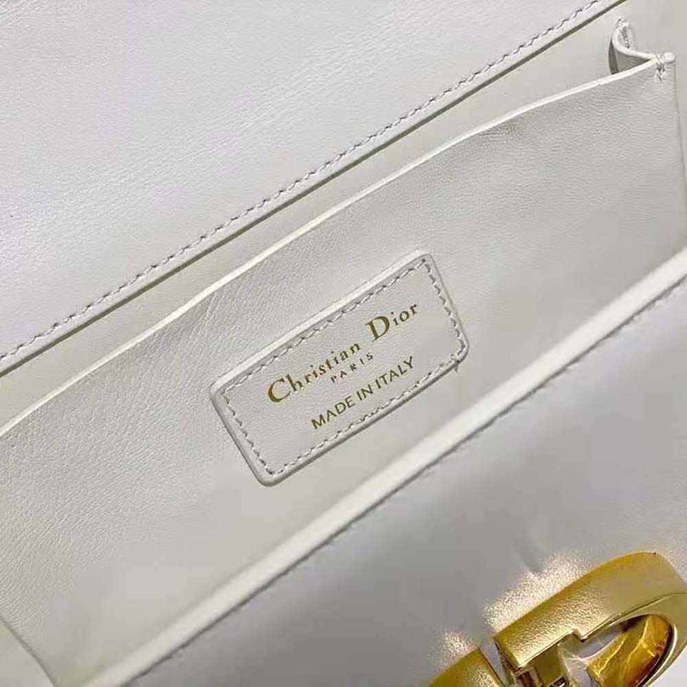 Dior Women 30 Montaigne East-West Bag with Chain Latte Calfskin - image 10