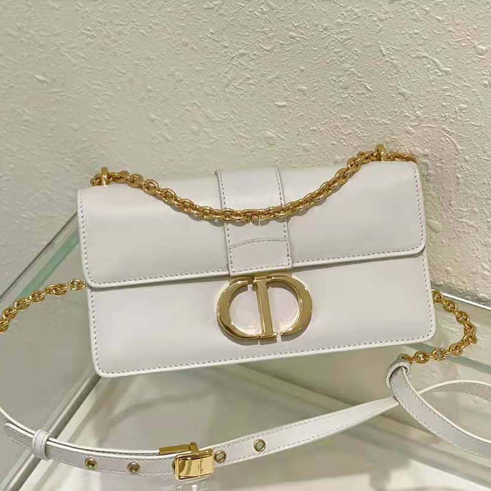 Dior Women 30 Montaigne East-West Bag with Chain Latte Calfskin - image 4