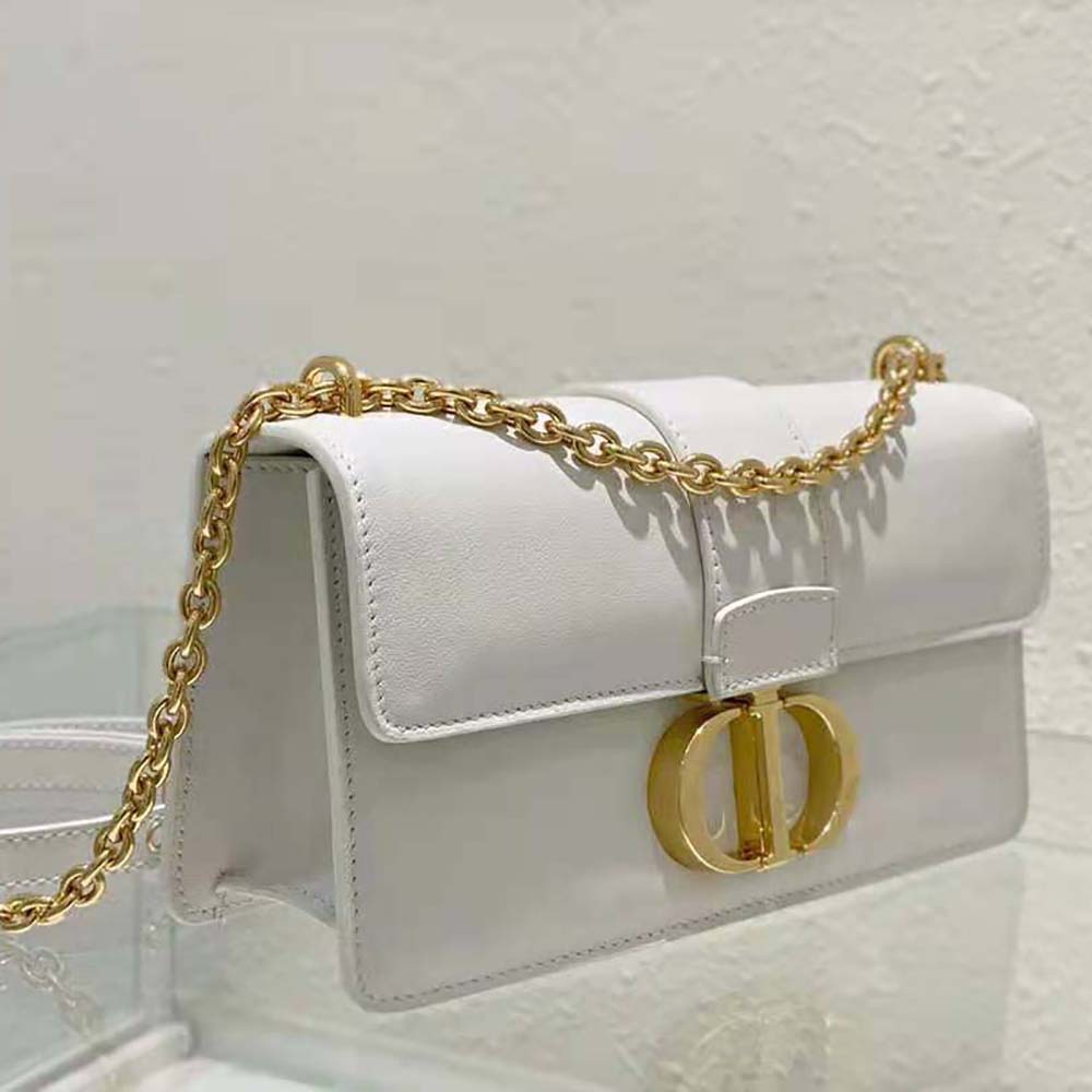 Dior Women 30 Montaigne East-West Bag with Chain Latte Calfskin - image 5