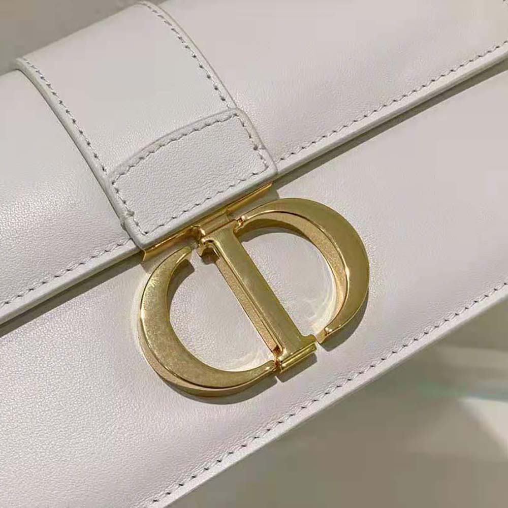 Dior Women 30 Montaigne East-West Bag with Chain Latte Calfskin - image 9