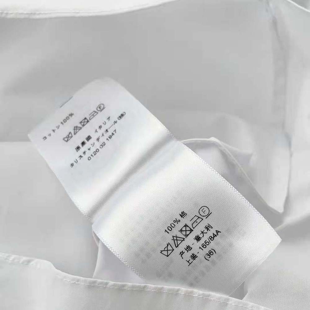 Dior Women Blouse with Ruffles White Cotton Poplin - image 10