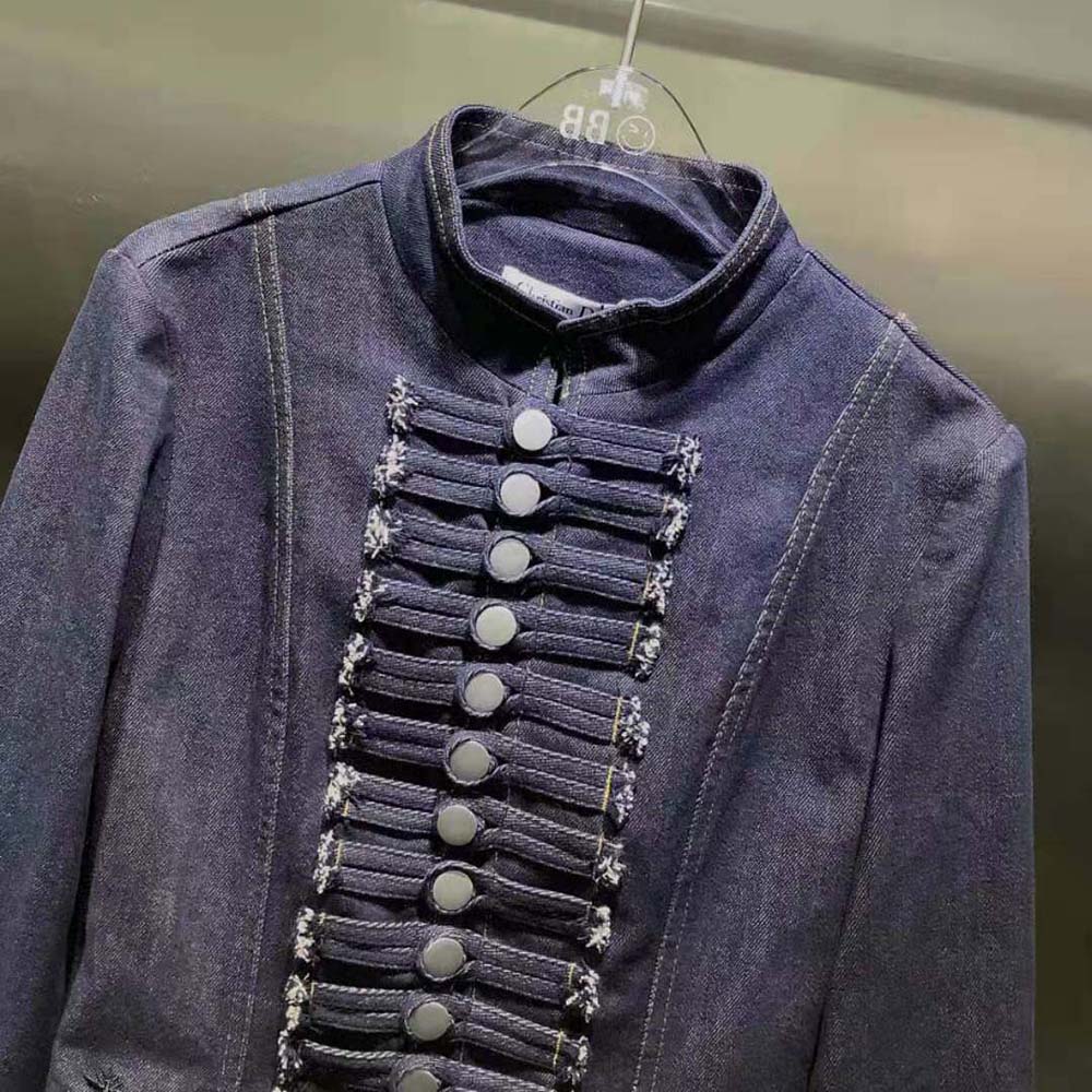 Dior Women Brandenburg Fitted Jacket Blue Cotton Denim - image 4