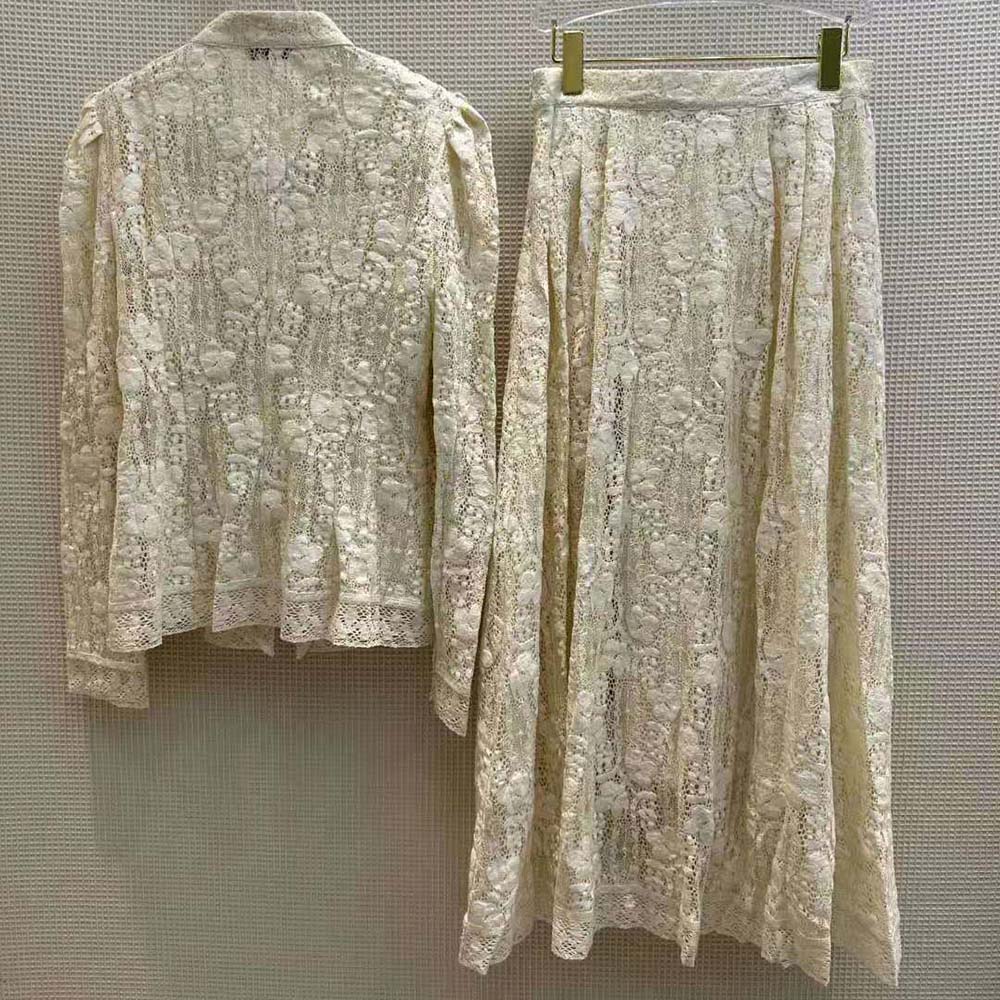 Side angle showing silhouette of Dior Women Brandenburg Fitted Jacket