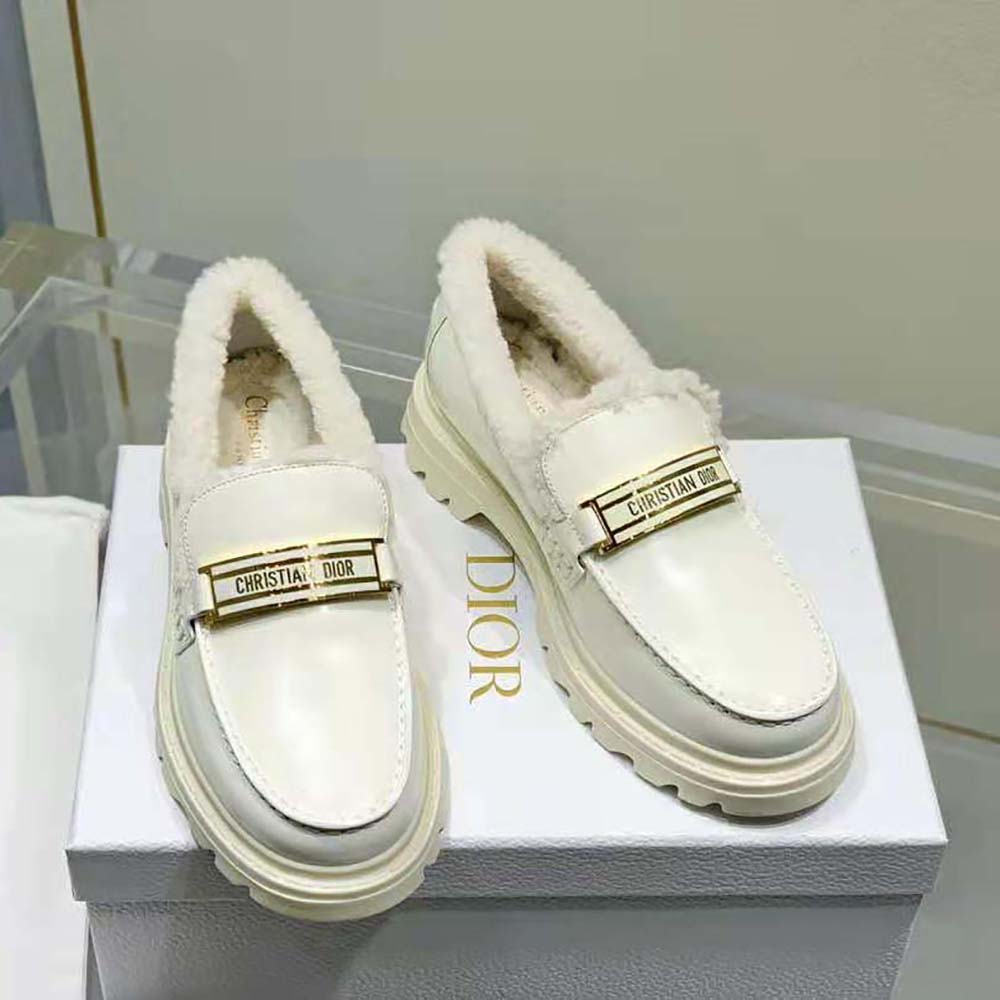 Close-up on Dior metal hardware detail of Dior Women Code Loafer