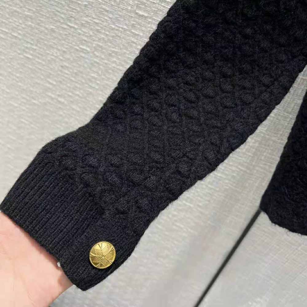 Dior Women Cropped Jacket Black Wool Knit - image 8