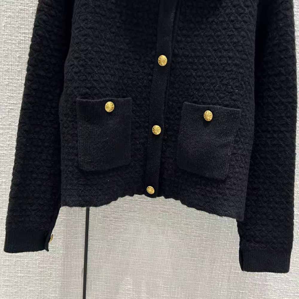 Dior Women Cropped Jacket Black Wool Knit - image 6