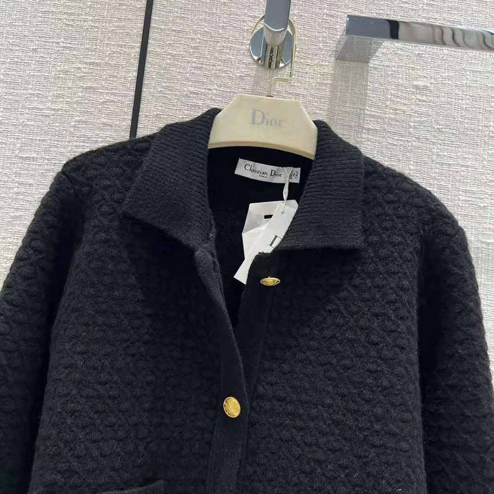 Dior Women Cropped Jacket Black Wool Knit - image 5