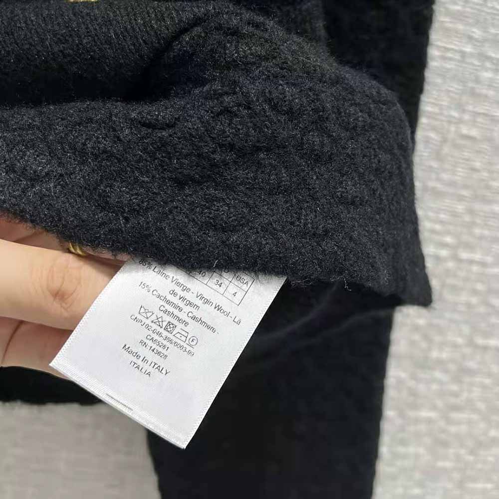 Dior Women Cropped Jacket Black Wool Knit - image 9