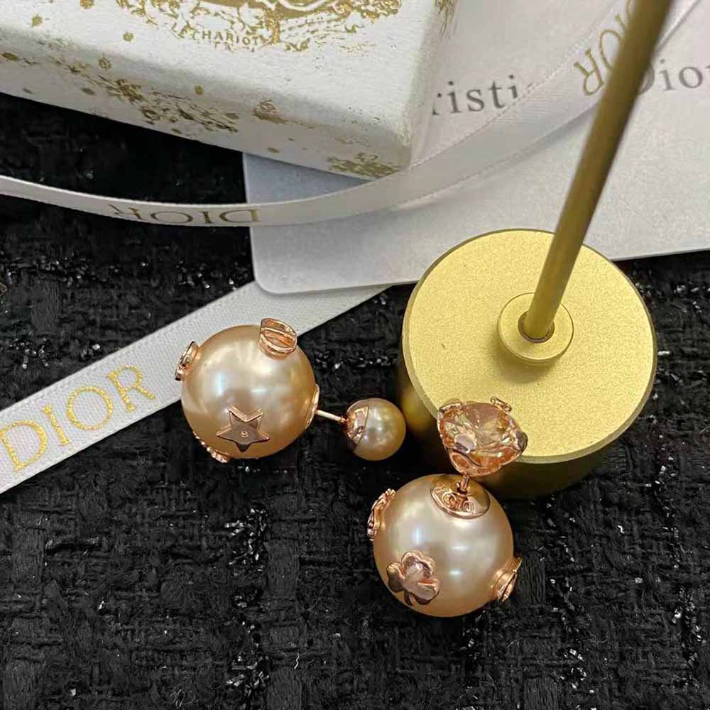 Dior Women Dior Tribales Earrings Pink-Finish Metal with Pink Resin Pearls and a Pink Crystal - image 6