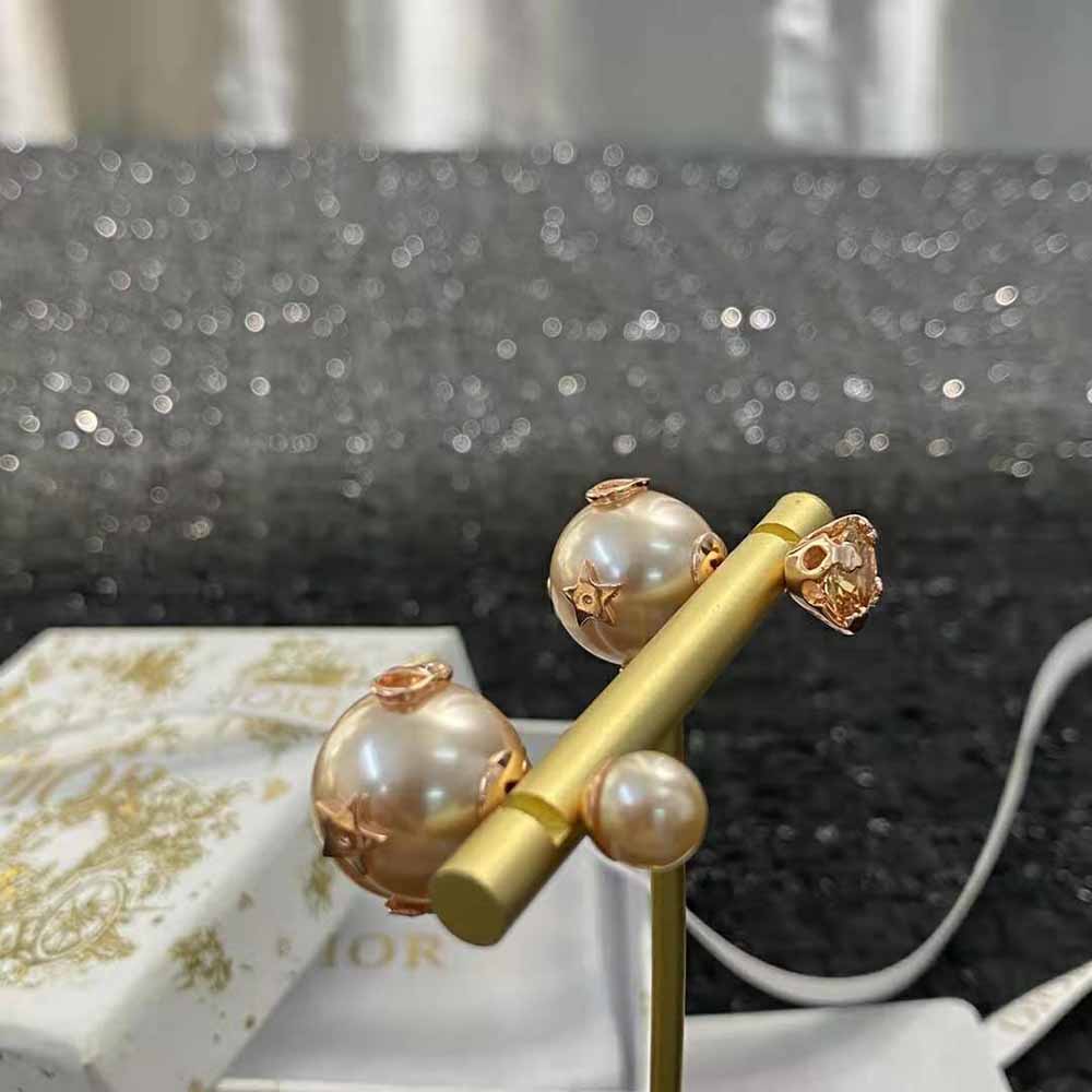Dior Women Dior Tribales Earrings Pink-Finish Metal with Pink Resin Pearls and a Pink Crystal - image 5