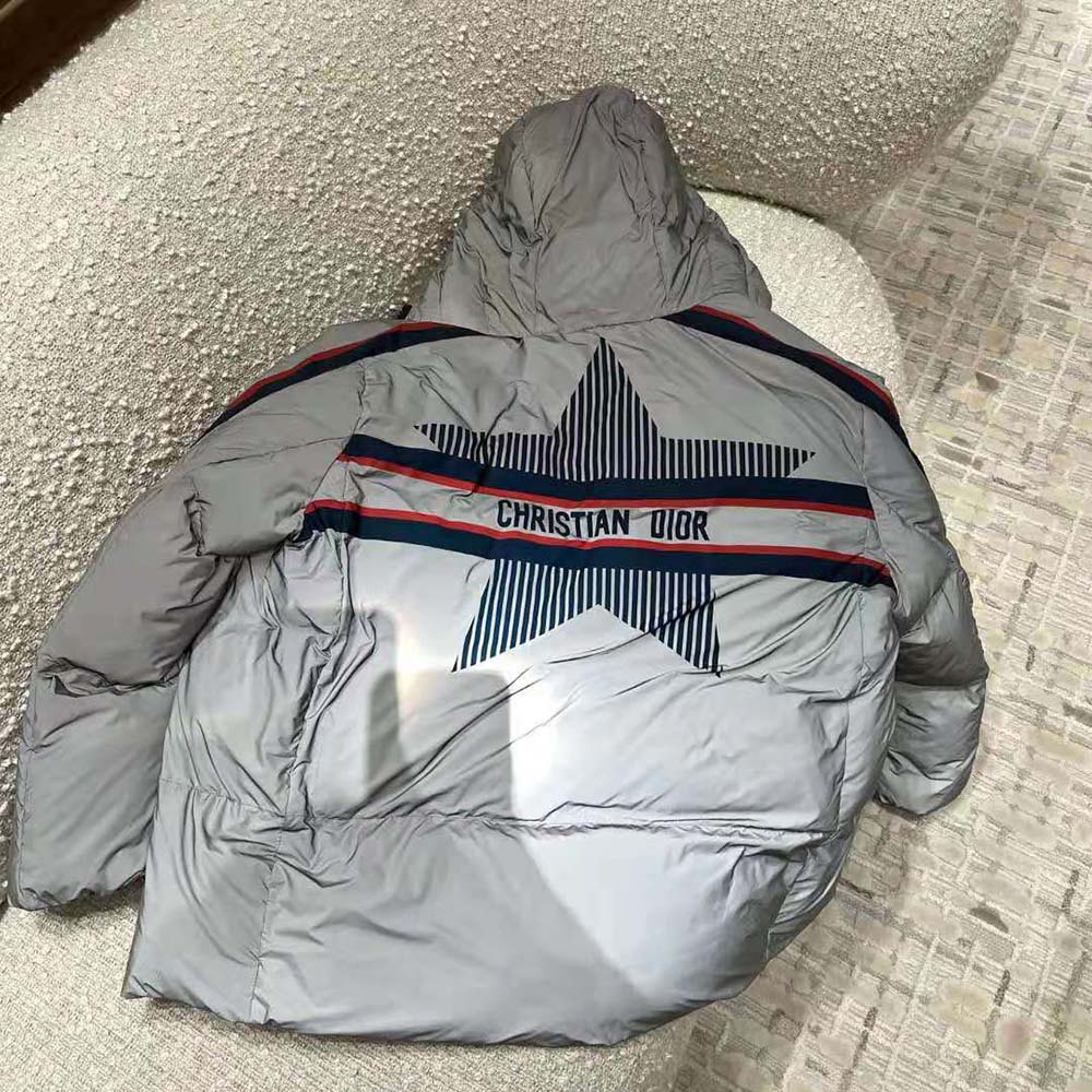 Dior Women Dioralps Hooded Down Jacket Silver-Tone Reflective Dior Star Quilted Technical Fabric - image 5