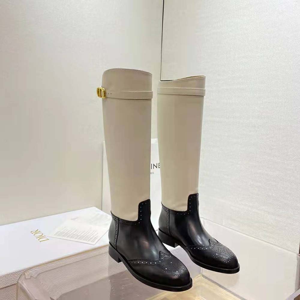 Dior Women Empreinte Boot shown from front highlighting zip closure