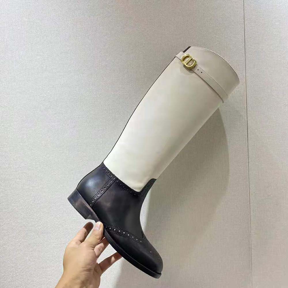 Dior Women Empreinte Boot Black and White Perforated Calfskin - image 7