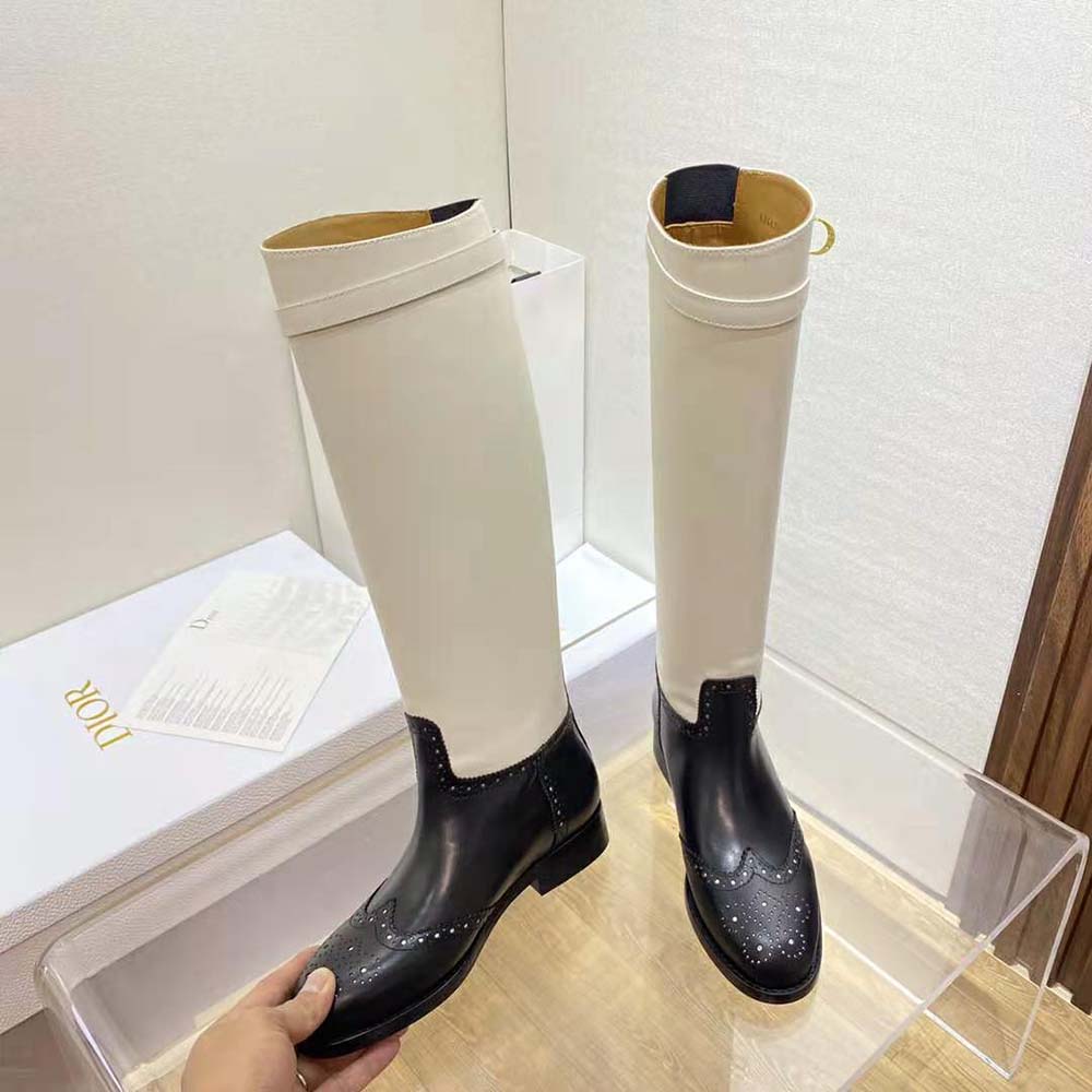 Dior Women Empreinte Boot Black and White Perforated Calfskin - image 5