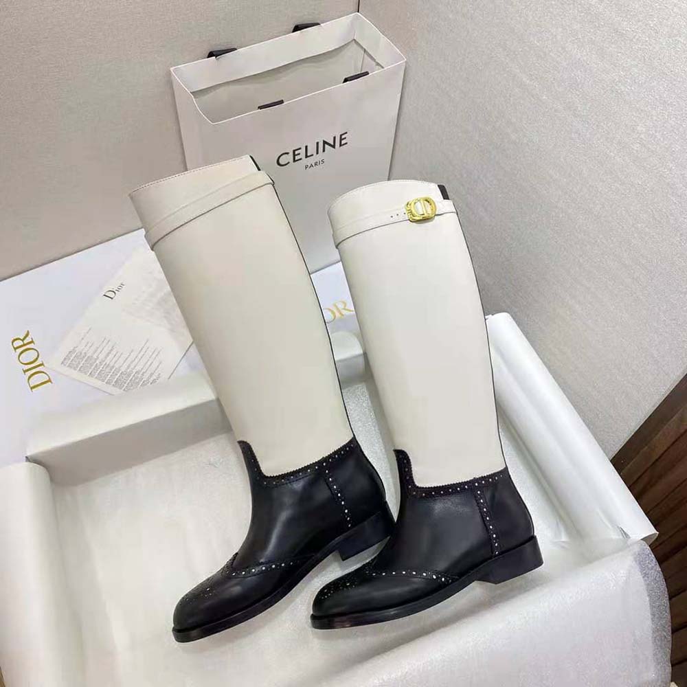 Dior Women Empreinte Boot Black and White Perforated Calfskin - image 6