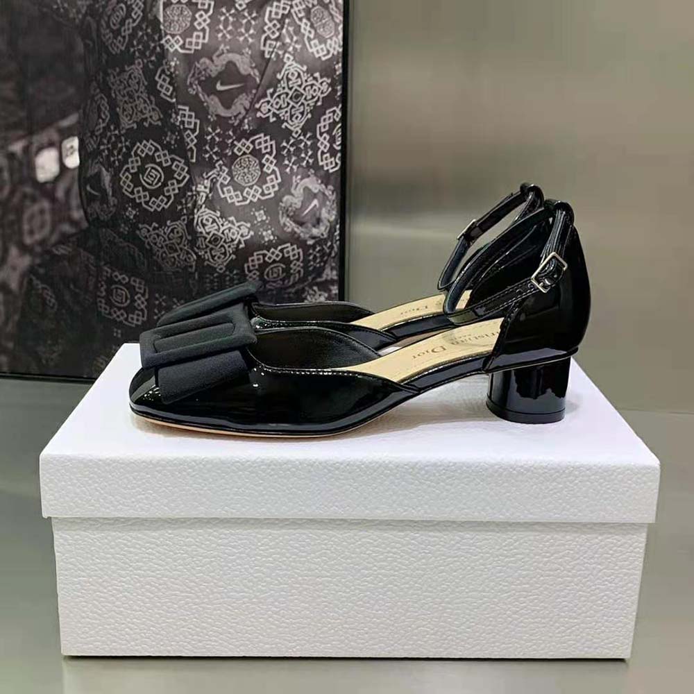 Dior Women Idylle Ballet Pump Black Patent Calfskin and Grosgrain - image 5