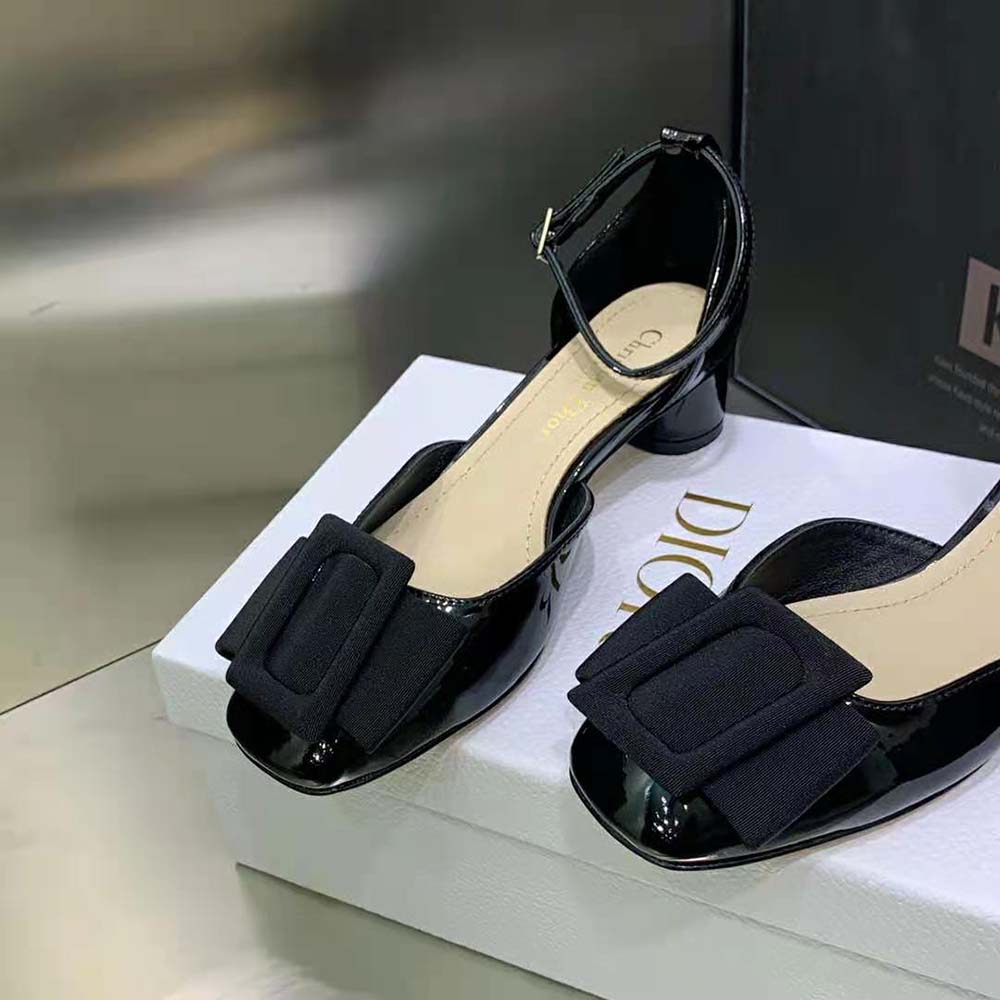 Dior Women Idylle Ballet Pump Black Patent Calfskin and Grosgrain - image 7