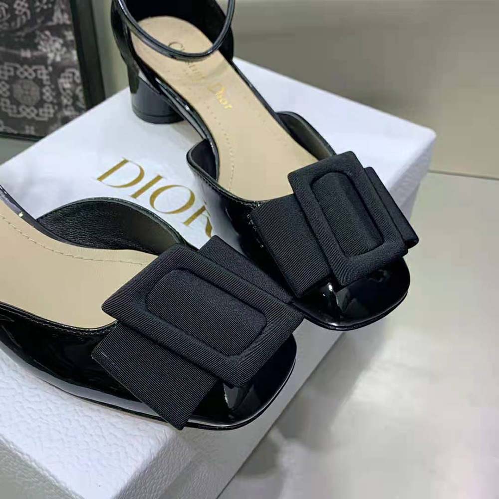 Dior Women Idylle Ballet Pump Black Patent Calfskin and Grosgrain - image 8
