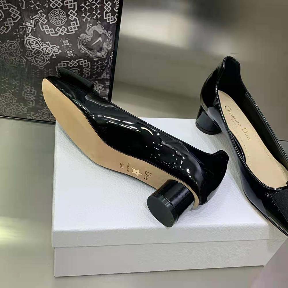 Dior Women Idylle Ballet Pump Black Patent Calfskin and Grosgrain in 35 mm Heel Height - image 10