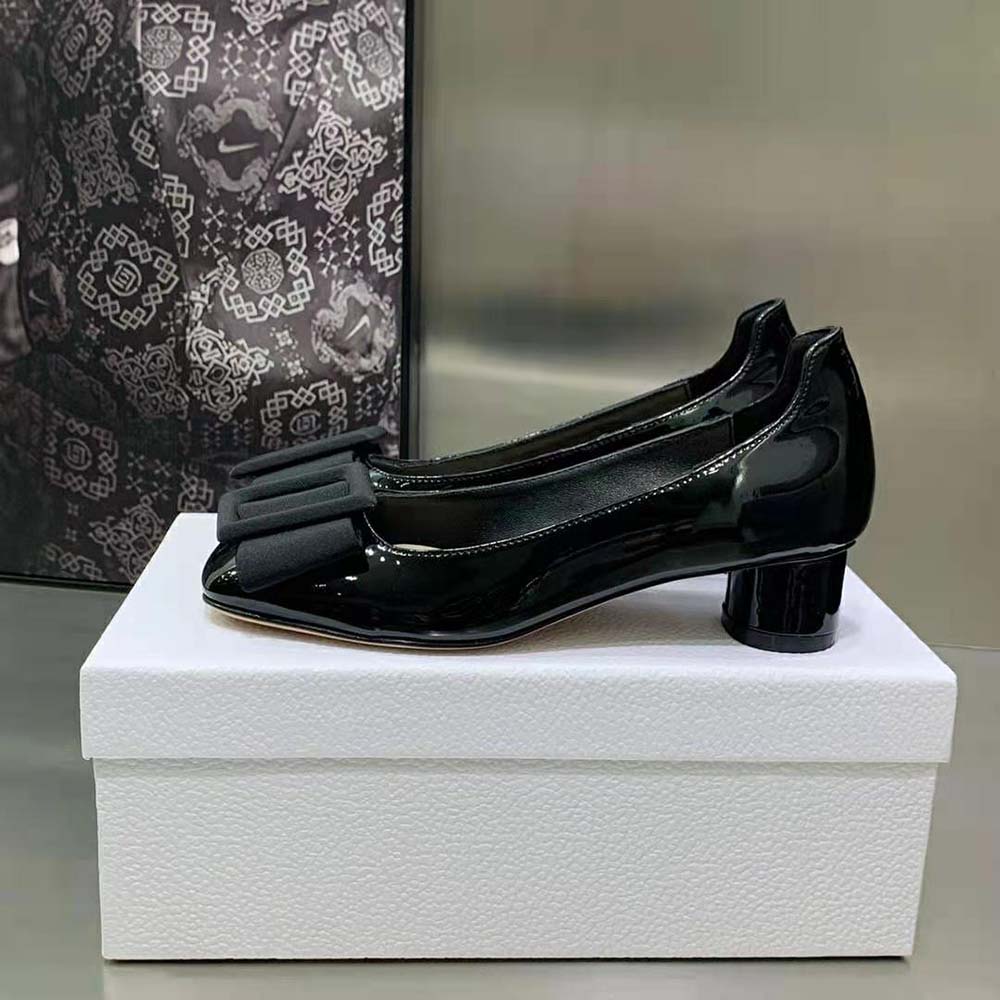 Dior Women Idylle Ballet Pump Black Patent Calfskin and Grosgrain in 35 mm Heel Height - image 6