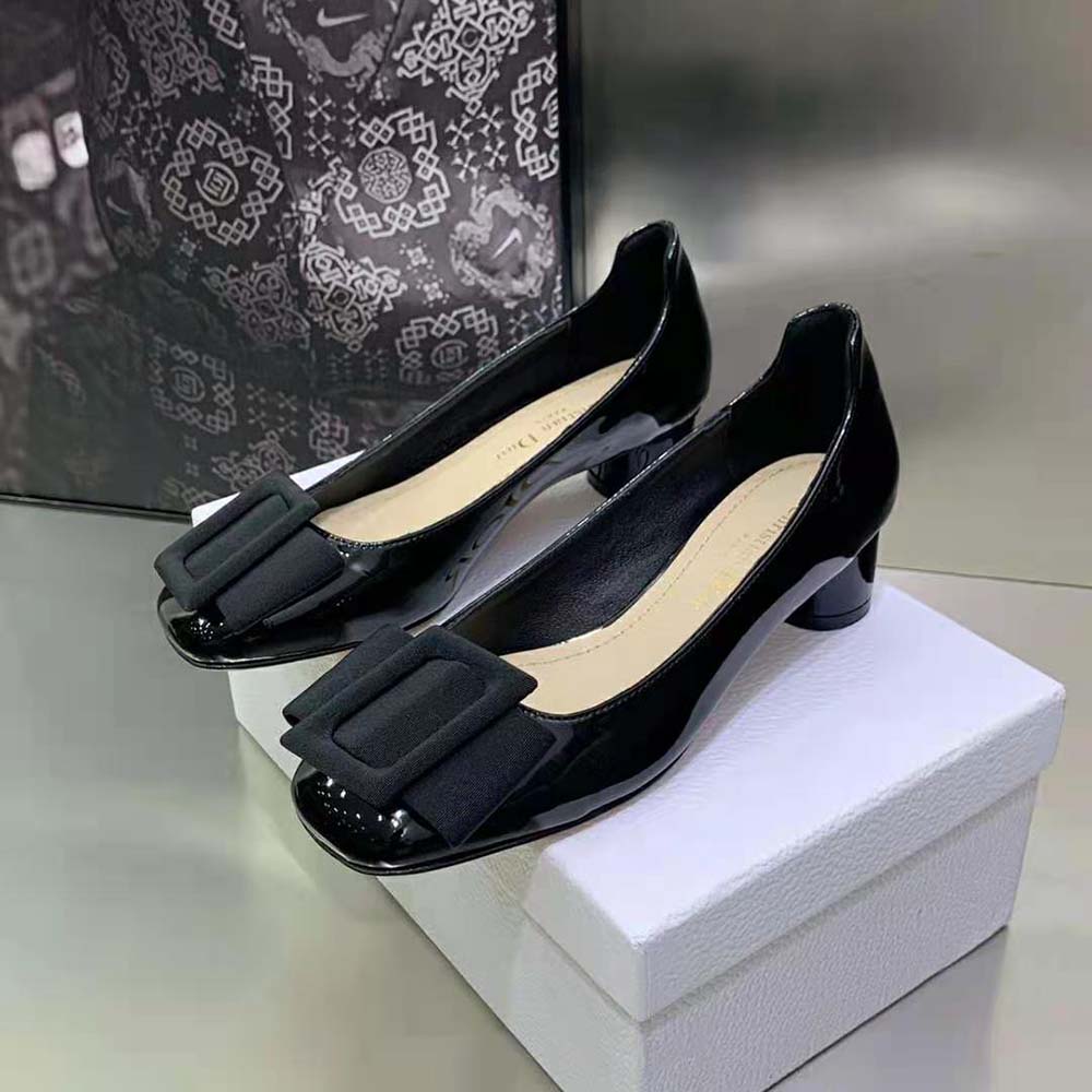 Dior Women Idylle Ballet Pump Black Patent Calfskin and Grosgrain in 35 mm Heel Height - image 4