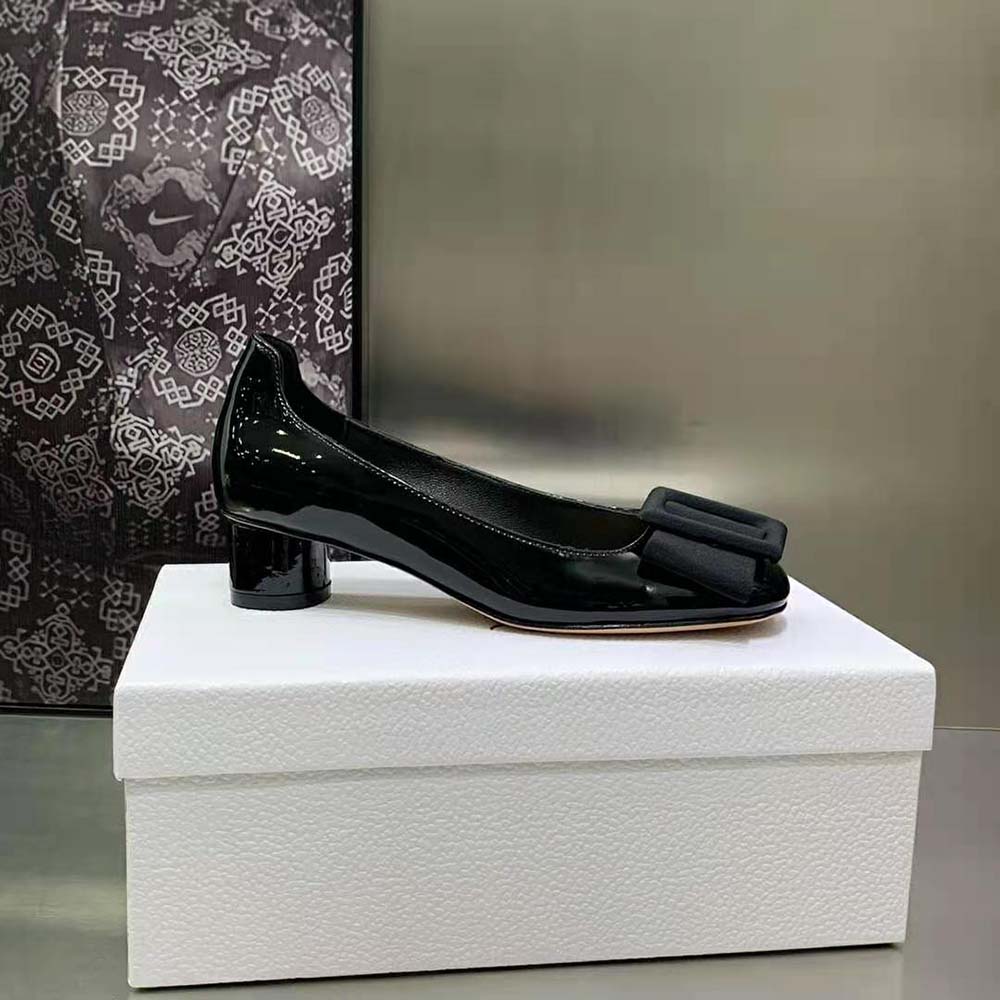 Dior Women Idylle Ballet Pump Black Patent Calfskin and Grosgrain in 35 mm Heel Height - image 5