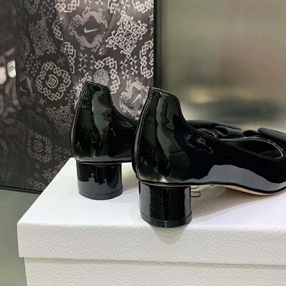 Dior Women Idylle Ballet Pump Black Patent Calfskin and Grosgrain in 35 mm Heel Height - image 8