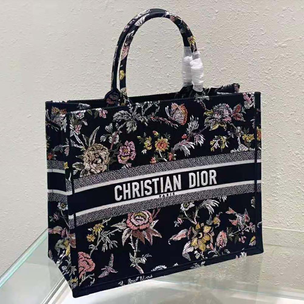 Dior Women Large Dior Book Tote Black Multicolor Dior Jardin Botanique Embroidery - image 6