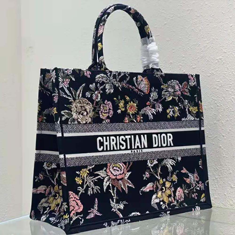 Dior Women Large Dior Book Tote Black Multicolor Dior Jardin Botanique Embroidery - image 5