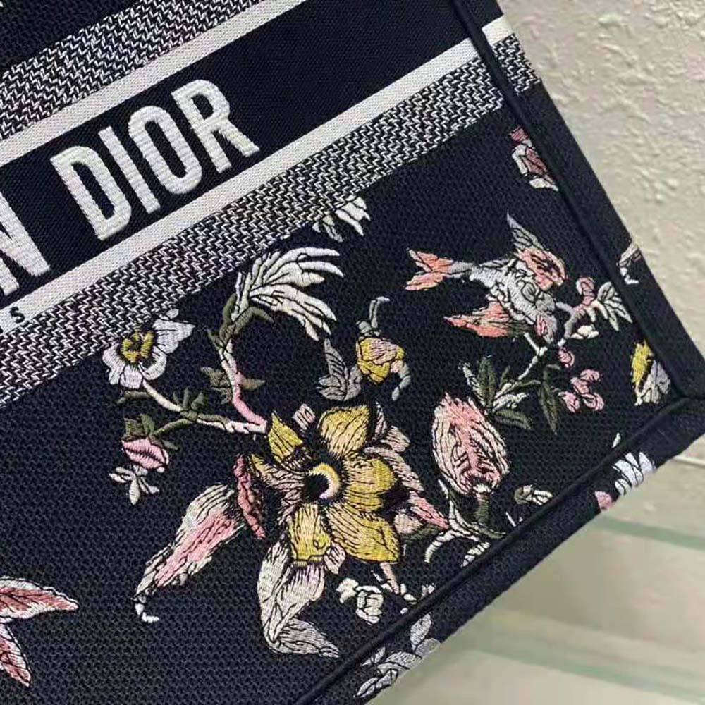 Dior Women Large Dior Book Tote Black Multicolor Dior Jardin Botanique Embroidery - image 9