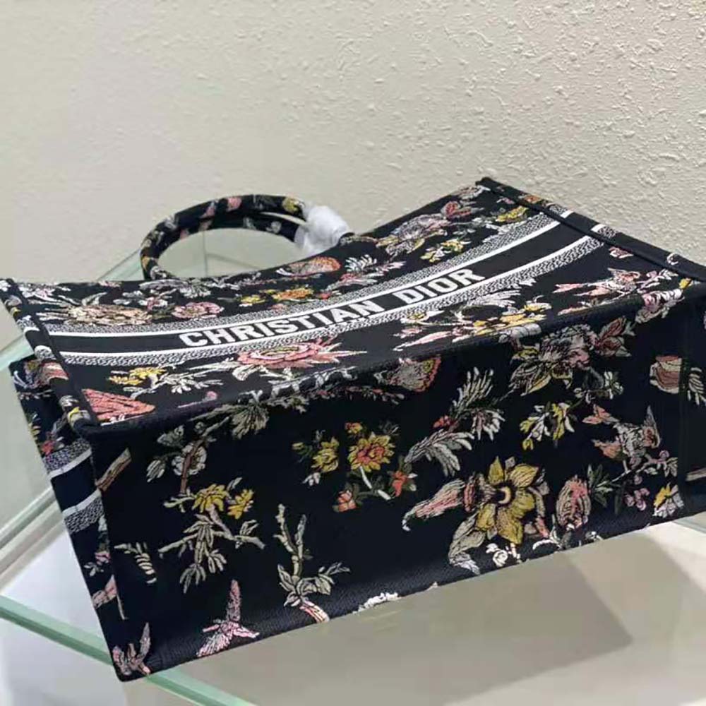 Dior Women Large Dior Book Tote Black Multicolor Dior Jardin Botanique Embroidery - image 7