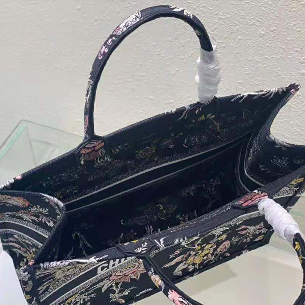 Dior Women Large Dior Book Tote Black Multicolor Dior Jardin Botanique Embroidery - image 8