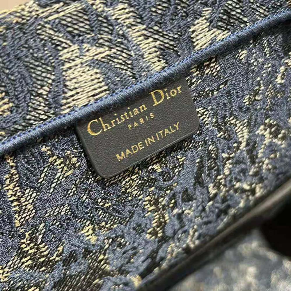 Dior Women Large Dior Book Tote Blue Dior Brocart Embroidery with Denim Effect - image 10