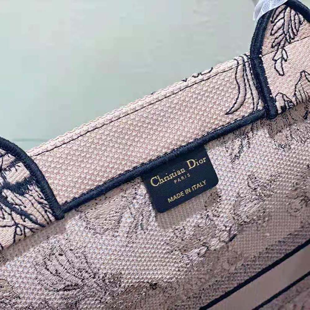 Dior Women Large Dior Book Tote Powder Pink Dior Jardin Botanique Embroidery - image 9