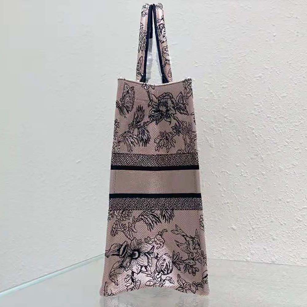Dior Women Large Dior Book Tote Powder Pink Dior Jardin Botanique Embroidery - image 5