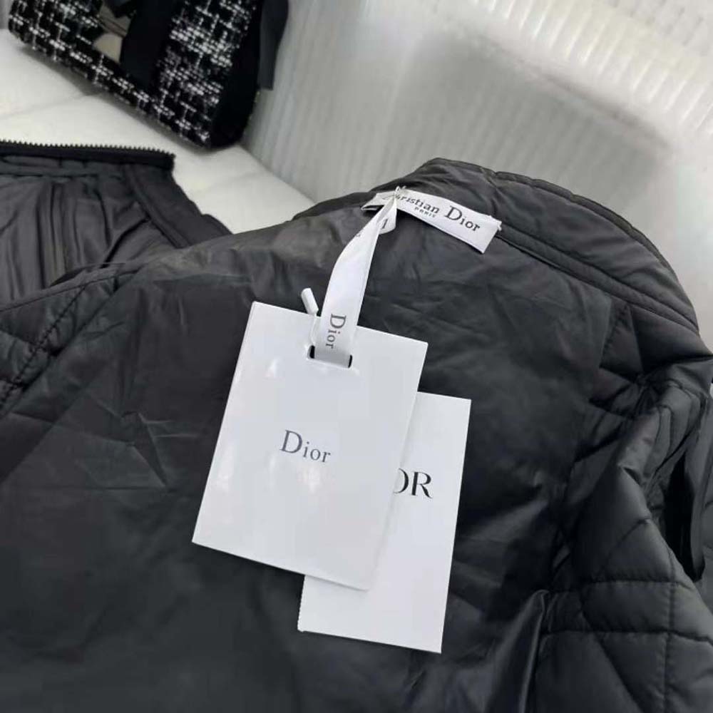 Dior Women Macrocannage Flared Miniskirt Black Quilted Technical Taffeta - image 10