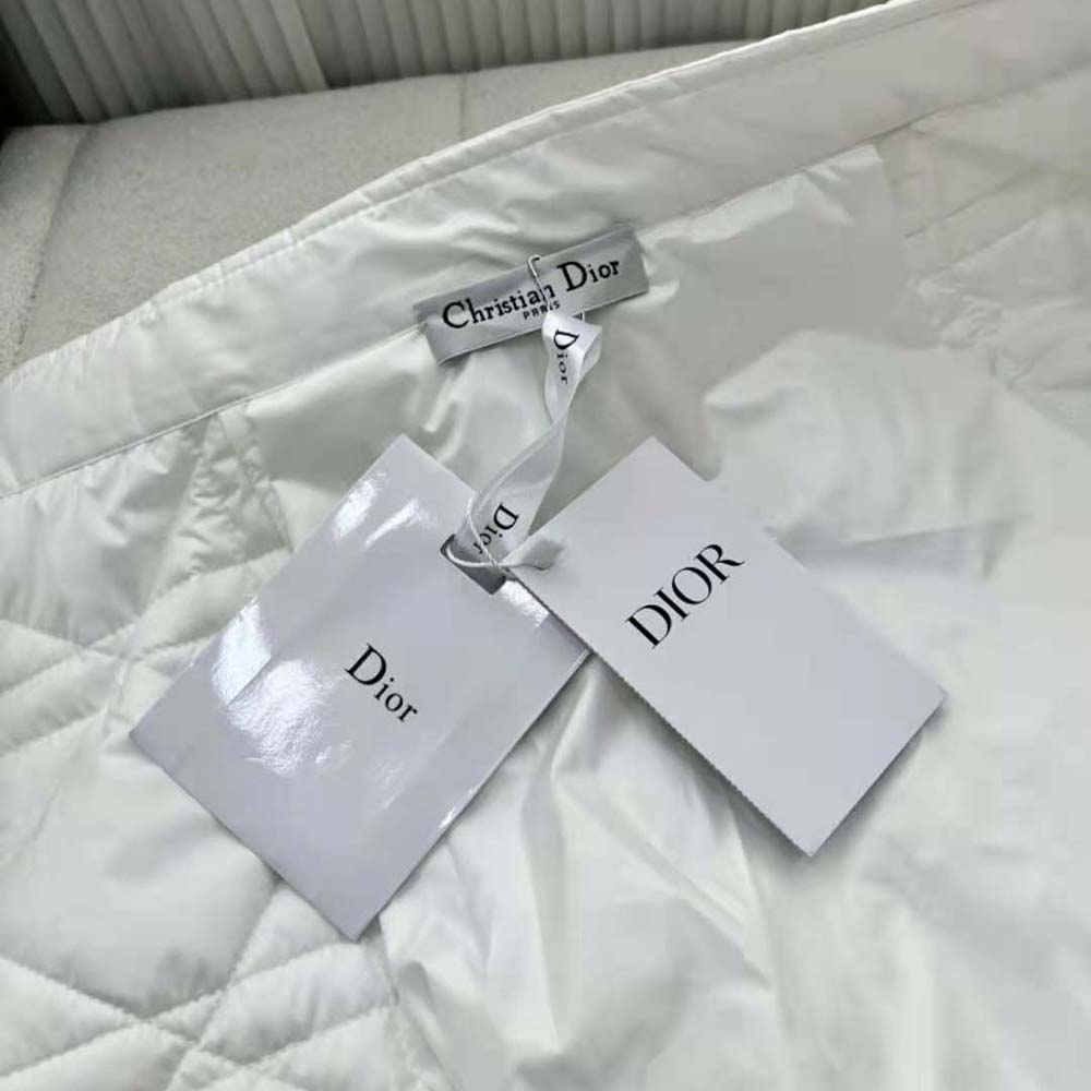 Dior Women Macrocannage Flared Miniskirt White Quilted Technical Taffeta - image 10