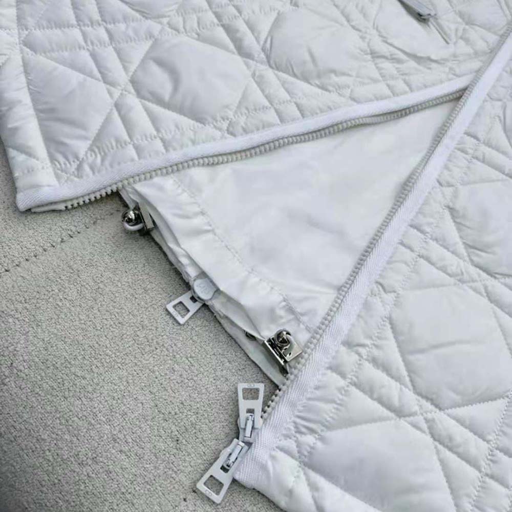 Dior Women Macrocannage Flared Miniskirt White Quilted Technical Taffeta - image 7